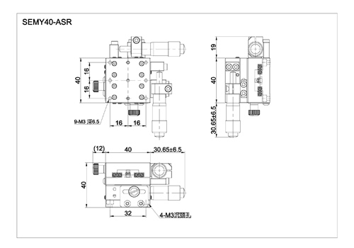 xy axis crossed roller bearing stage with micrometer head SEMY40-ASR