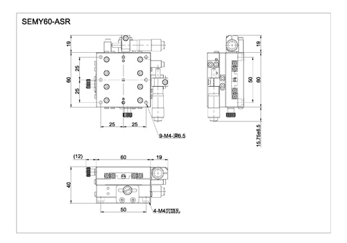 xy axis crossed roller bearing stage with micrometer head SEMY60-ASR