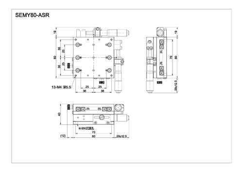 xy axis crossed roller bearing stage with micrometer head SEMY80-ASR