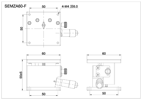 z axis linear ball bearing stage with micrometer head SEMZA60-F