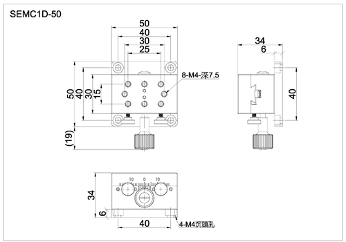 x axis manual stage SEMC1D-50