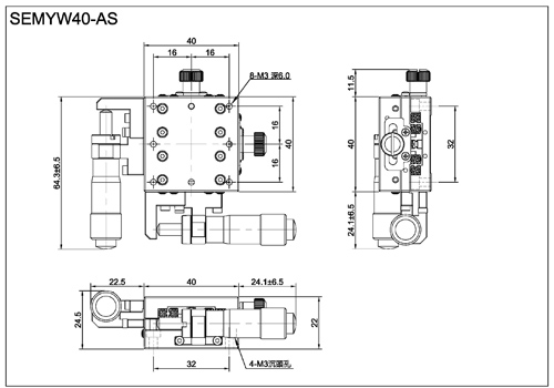 xy axis crossed roller bearing stage with micrometer head SEMYW40-AS